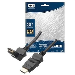 Cabo HDMI 3M Articulado conectores banhados 2.0 ultra HD 90 - 180